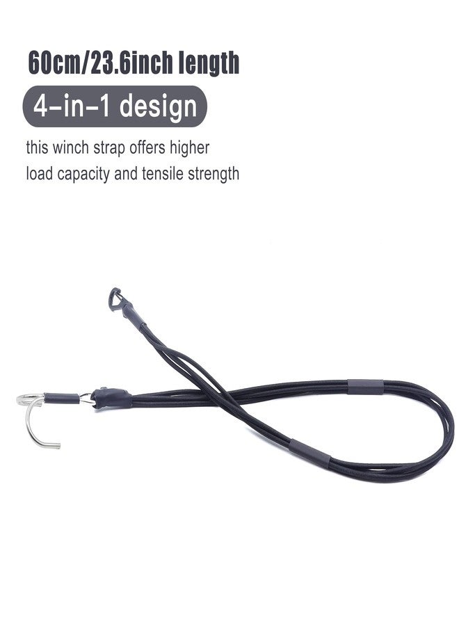Raflot 1/10 RC Crawler Elastic Force Escape Rope, 23 inch Kinetic Winch Strap, RC Accessories Rescue Trailer Hook for for Axial SCX10 1/10 1/8 RC Crawler(Black) - Image 2